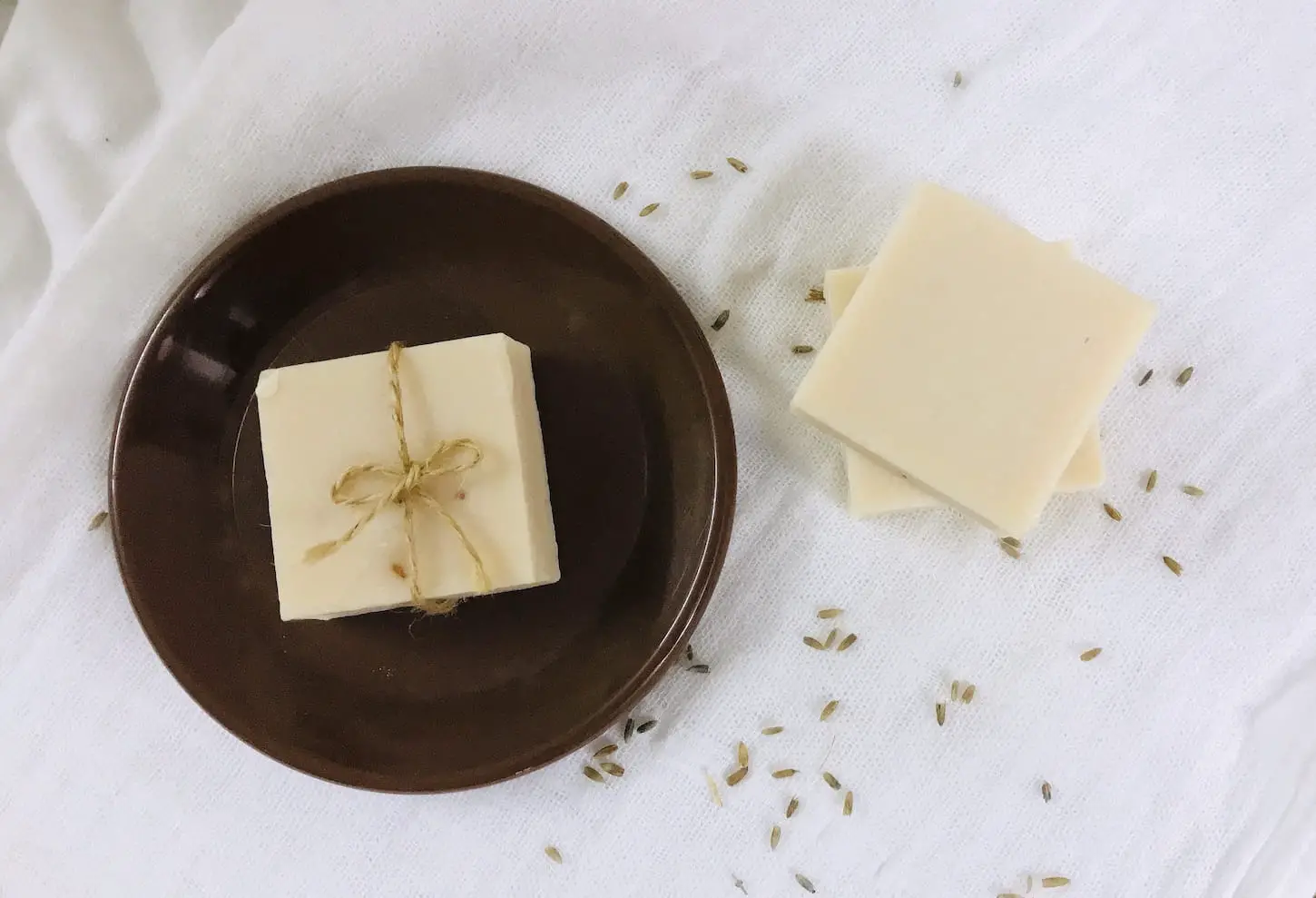 An image of handmade soap made with fresh milk.