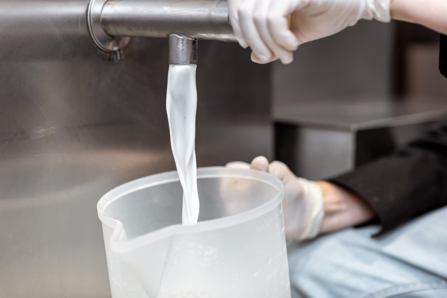 An image of pasteurization of milk in small production.